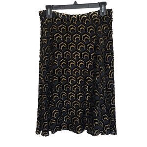 Co Collections Silk Velvet Glitter Jacquard A-line Skirt Holiday Medium j16